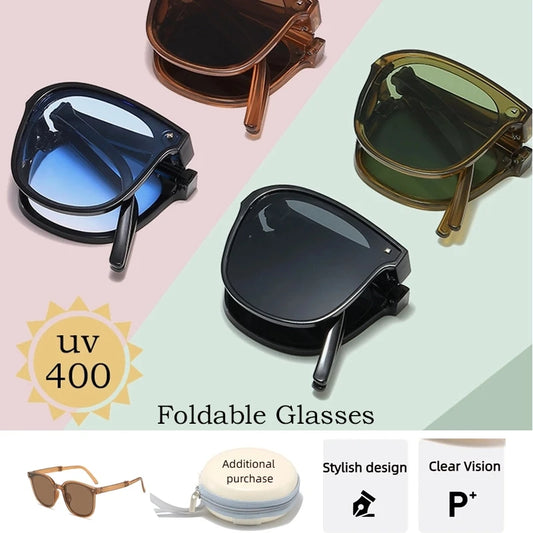 2025 New Foldable Sunglasses Portable Sunscreen UV400 Women Sunglasses Trendy Outdoor Ultra Weight Driving Glasses