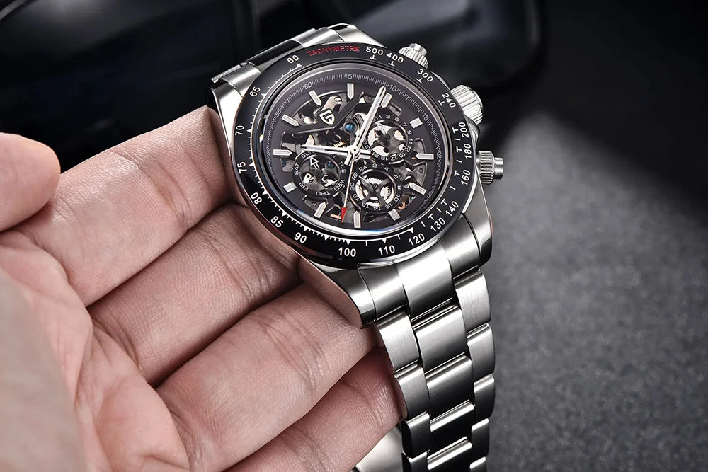 PAGANI DESIGN Men's Automatic Mechanical Watch Stainless Steel Waterproof Sport 10Bar Luxury Casual Watch for Men Reloj Hombre