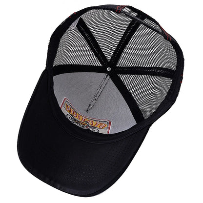 Hot Sale Unisex Mesh Trucker Hat Classic Motorcycle Pattern Breathable Summer Baseball Cap Streetwear Cap for Men Women
