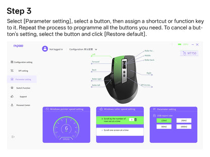 Rapoo 2026 New MT710L Multi-mode Rechargeable Wireless Mouse Ergonomic 4000 DPI Bluetooth Mouse Easy-Switch Up to 4 Devices