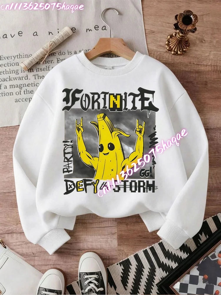 Neuer Fortnite-Kinder-Sweatshirt-Hoodie mit Cartoon-Spielcharakter-Print, lässiges Oberteil für Herbst und Winter, Baby- und Jungenbekleidung
