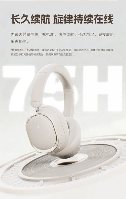 Cuffie over-ear wireless Bluetooth ANC FiiO EH13 – Headset gaming HiFi LDAC con cancellazione del rumore, bassi profondi e lunga autonomia della batteria