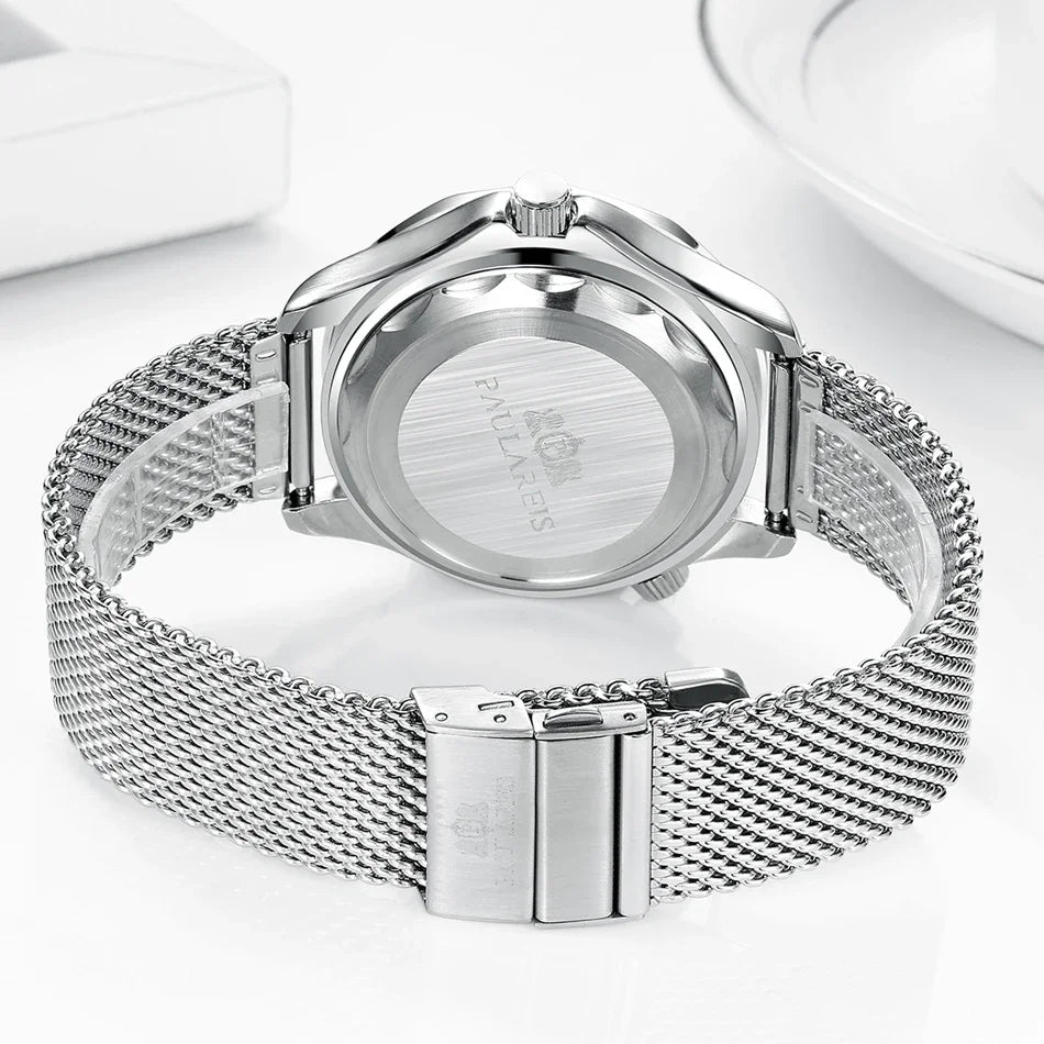 Automatic Watches for Men Mechanical Self Wind Net Stainless Steel Nylon Strap Luxury New Limited Reloj Hombre Baratos
