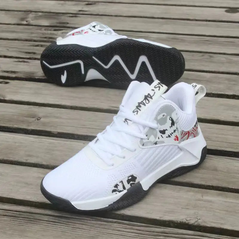 Nouvelles baskets antidérapantes pour hommes, chaussures de basket-ball montantes de luxe confortables, chaussures de course tendance et polyvalentes, chaussures décontractées