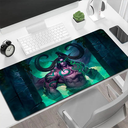 World of Warcraft Illidan Large Mouse Pad Gaming Mouse Pad PC Gamer Computer Mouse Mat Big Mousepad XXL Carpet Keyboard Desk Mat