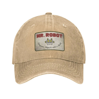 Czapki baseballowe dla mężczyzn z nadrukiem „Computer with Sourires”, „Anime”, „Funny”, „Mr Robot”, „Custom”, „Retro Cowboy” i „Washed” – dżinsowe czapki przeciwsłoneczne w stylu hip-hopowym