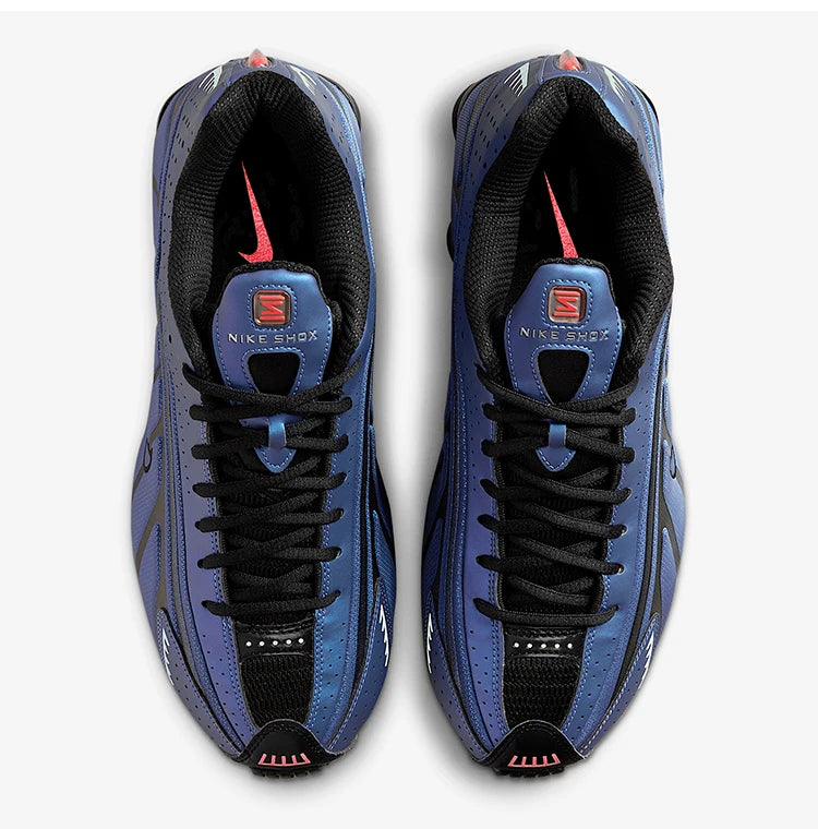 Nike Shox R4 da uomo, scarpe da corsa alla moda con ammortizzazione a cuscino d'aria, modello basso HQ3446-001