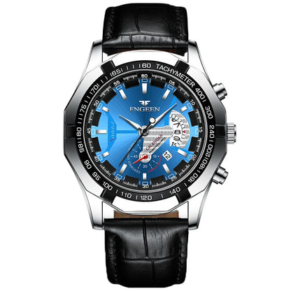 Orologio da polso al quarzo di lusso BINBOND da uomo, luminescente, impermeabile, con datario automatico, in acciaio inossidabile