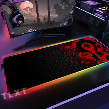 World Of Warcraft RGB Mousepad Large Gaming Mousepads Luminous Mouse Pad WOW Big Desk Pad LED Mouse Mat Backlit Keyboard Mats