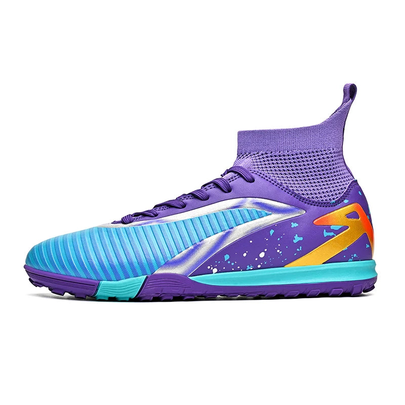Nouvelles chaussures de football pour hommes, chaussures de sport, chaussures de futsal à cheville haute, chaussures de football de haute qualité, antidérapantes pour intérieur et extérieur, ultralégères, antidérapant