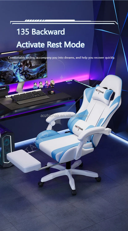 Ergonomická moderní otočná židle pro kancelář i domov – e-sportovní herní židle s kolečky v otočném stylu, počítačová herní židle