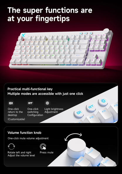 MCHOSE MIX87 Wired Gaming Keyboard Magnetic Switch Keyboard 8K+256K Esport 0.08ms Low Latency E-Sports Custom Gamer Accessories
