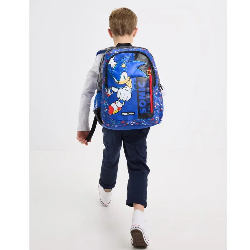 NEW High-quality Original Blue Boy Sonic Children's Backpack Cartoon Stress-relief Bag Hedgehog Anime Stationery Student Gift
