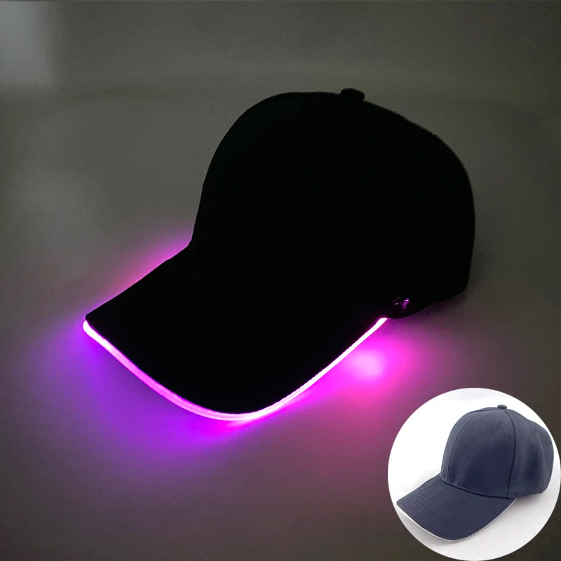 Madinga šviečianti beisbolo kepuraitė su LED apšvietimu, hiphopo stiliaus kepurė barui ir klubui, fluorescencinė kepurė vyrams ir moterims, DJ šokių reikmenys ir kostiumo aksesuaras