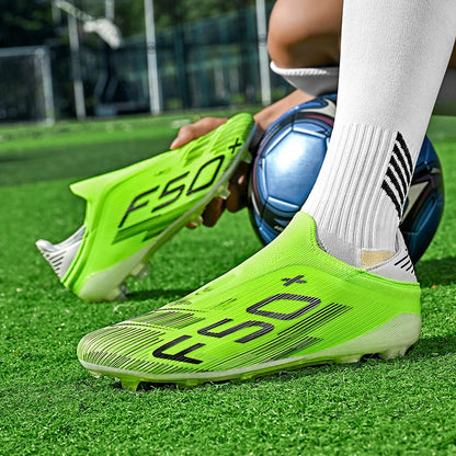 Chaussures de football F50 pour hommes, crampons d'entraînement rapides, chaussures de football antidérapantes pour extérieur, Chuteira Campo 35-45