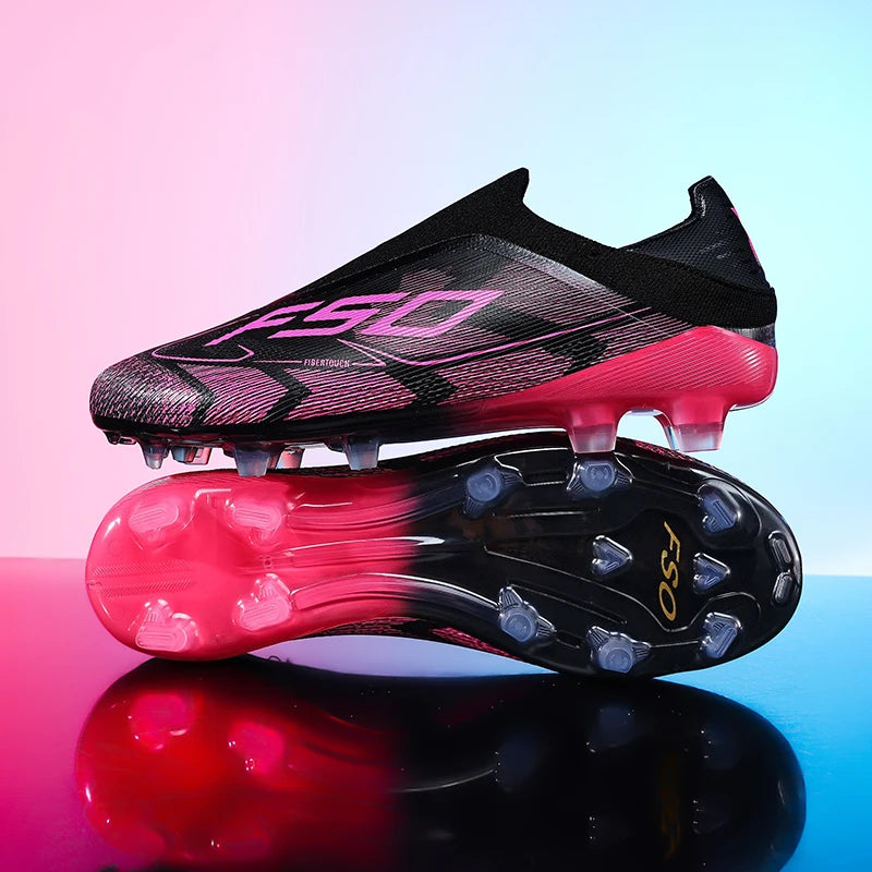 Nouvelles Chaussures de Football pour Hommes – Crampons d'Extérieur pour Entraînement sur Gazon – Baskets Mi-Montantes Légères Antidérapantes de Haute Qualité – Meilleures Ventes