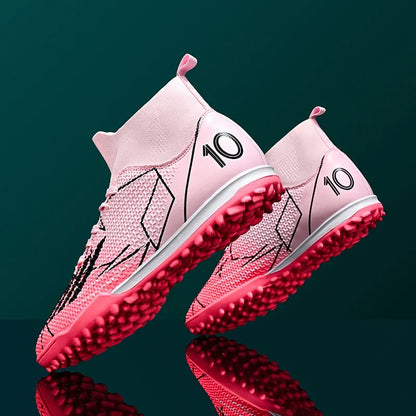 Nouvelles chaussures de football pour hommes, ultralégères, pour intérieur et extérieur, de haute qualité, à haute cheville, antidérapantes, chaussures de sport, futsal antidérapantes