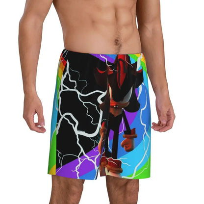 Custom Shadow The Hedgehog Sonic Poster Short Pajama Pants Men Sleepwear Sleep Lounge Bottom Shorts Sleeping Pants