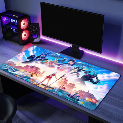 Game F-Fortnite Survival Battle Mauspad, große Schreibtischmatte, ergonomische Tastatur- und Büromatte aus Gummi für PC, rutschfest, ausfranssicher, individuell anpassbar für Zuhause