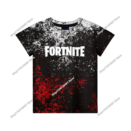 Лятна модна детска тениска с Fortnite талисман и 3D принт, ежедневна T-shirt за момчета и момичета, унисекс детско облекло, горнище