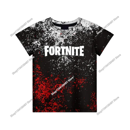Лятна модна детска тениска с Fortnite талисман и 3D принт, ежедневна T-shirt за момчета и момичета, унисекс детско облекло, горнище