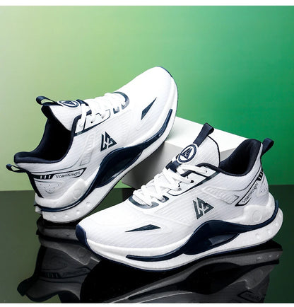 Chaussures de course légères et respirantes pour hommes, baskets à absorption des chocs Popcorn, chaussures de sport d'extérieur flexibles et antidérapantes, été automne