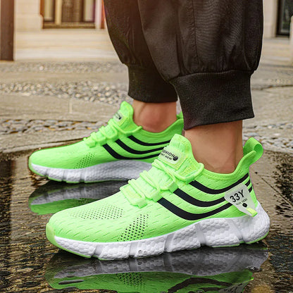 Chaussures de dehors Décontractées pour Homme, Baskets Légères et Respirantes, en Maille, Noires, de Course, d'Athlétisme, de Jogging, de Tennis, de Marche
