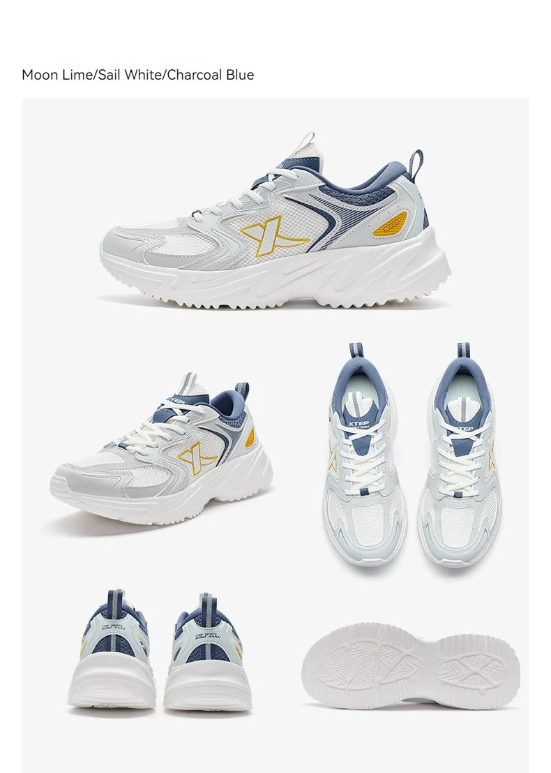 Zapatillas casuales Xtep para hombre, calzado deportivo de verano resistente, con cordones, antideslizante y resistente al desgaste para exteriores 876219320026