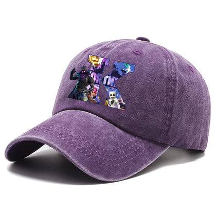 Gorra de béisbol para adulto Fortnite A-Z Letter, para hombre y mujer, ajustable, de denim lavado, estilo retro hip hop, sombrero para el sol, accesorio para deportes al aire libre, regalo