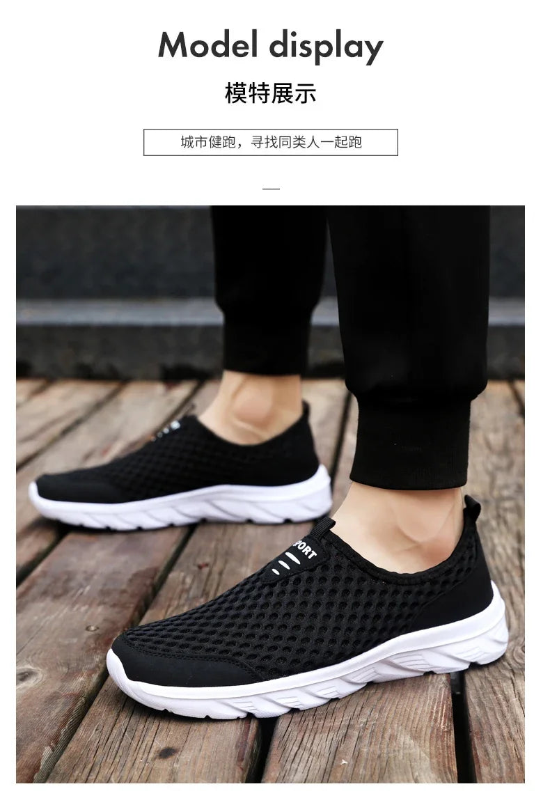 YRZL Lightweight Men Casual Shoes Breathable Slip on Male Casual Sneakers Anti-slip Men's Flats Outdoor Walking Shoes Size 39-46