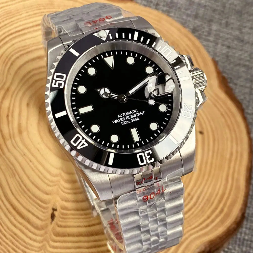 200m wasserdichte Miyota 8215 Automatikuhr für Herren, Taucheruhr, 40mm, mechanisches Uhrwerk, Leuchtanzeige, Jubilee-Armband, Glide-Lock-Schließe