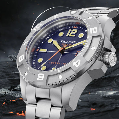 FeelNever Top Brand Luxury Mechanical Watch Profession Casual Sport Stainless Steel Automatic Men's Watches Fashion Wristwatches