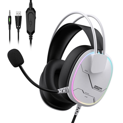 ONIKUMA X91, casque de jeu filaire avec éclairage RGB, casque supra-auriculaire avec microphone flexible, prise audio 3,5 mm pour PC, PS4, ordinateur portable, idéal pour les joueurs.