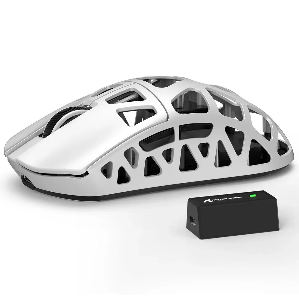 Herní myš ATTACK SHARK R3 z hořčíkové slitiny 8K SUPERLIGHT, 8000Hz, 6 nastavitelných úrovní DPI až do 26000, PAW3395, BT/2.4G bezdrátová/kabelová