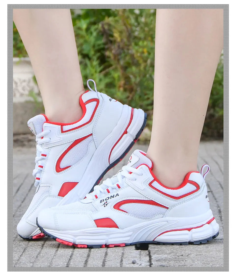 BONA new designers running shoes breathable outdoor sports shoes women lightweight sneakers ladies comfort athletic shoes