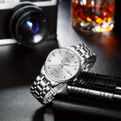 Montre mécanique automatique pour homme Dianpai – Modèle de luxe, affichage luminescent, design classique et épuré, en acier inoxydable, étanche, avec calendrier et indication du jour de la semaine