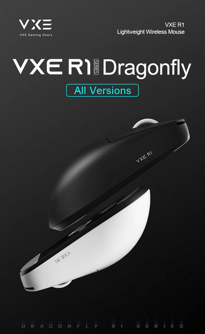 Bezdrátová herní myš ATK VXE Dragonfly R1 Pro MAX PAW3395 R1 SE Plus, přizpůsobitelná esports FPS myš, dobíjecí a lehká