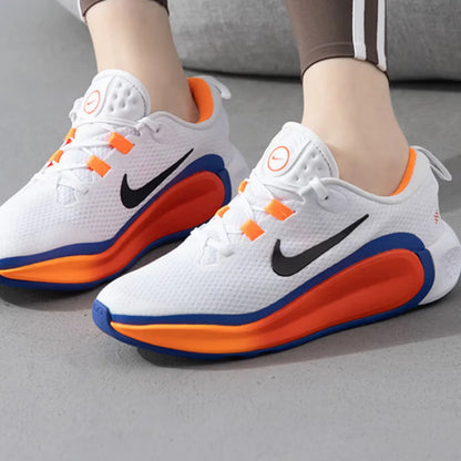 Nike's New Model of Rebounding Cushioning Foam Sole Lightweight Comfortable Training Running Shoes for Women, Infinity Flow, Durable with Strong Support, Minimalist Style Outdoor Sports Running Shoes, Clean White with Eye-Cat