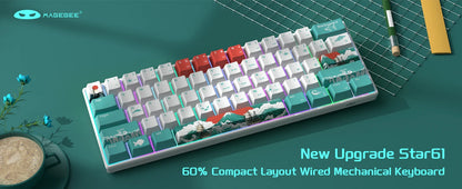 MageGee 60% mechanische Gaming-Tastatur, RGB, vollständig Hot-Swap-fähige Custom-Switches, 61 Tasten, Mini-Bürotastatur für Win/Mac-Laptop