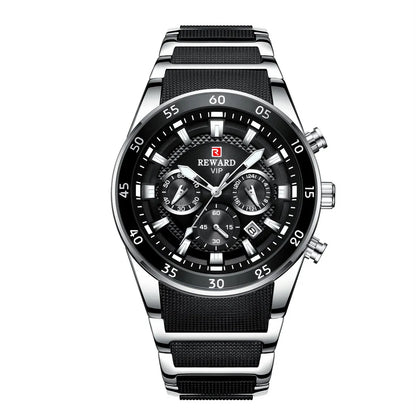 REWARD Big Dial Mens Watches Top Luxury Brand Sport Waterproof Watch Men Chronograph Quartz Clock Automatic Date WristWatches