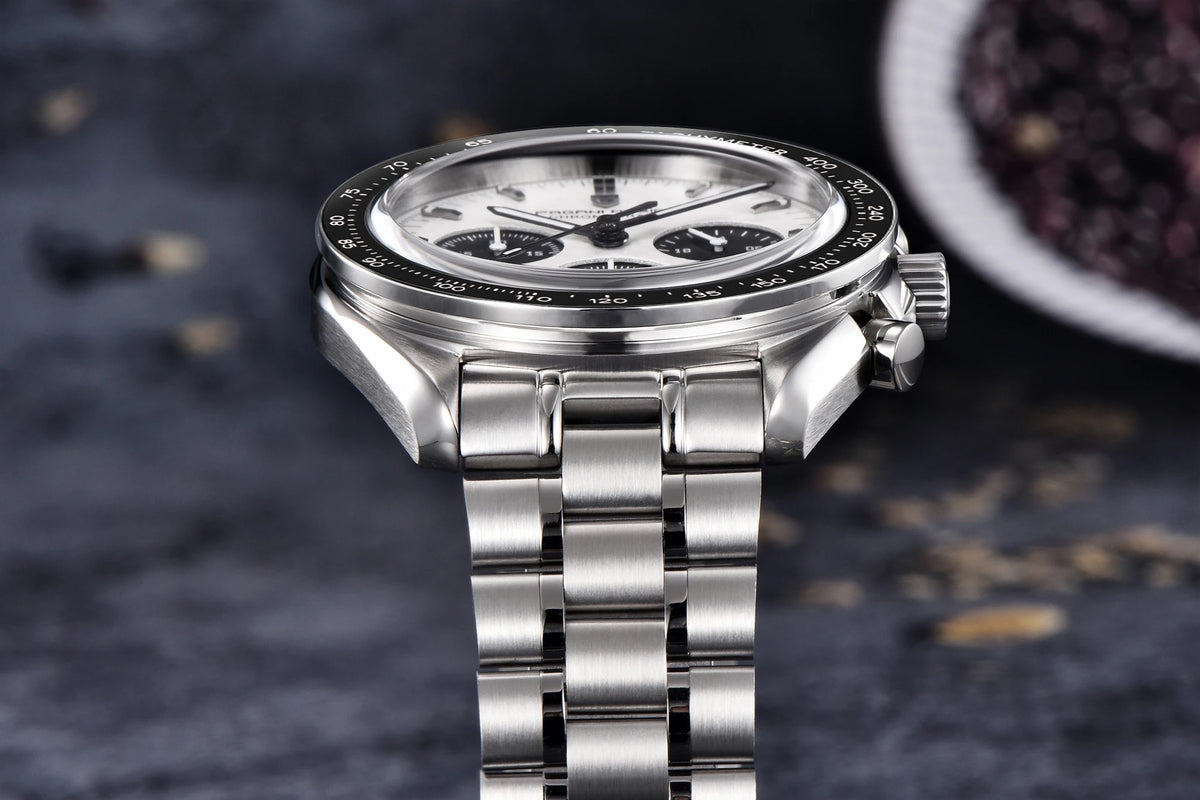 PAGANI DESIGN ‘New Moon’ Men’s Watch – Luxury quartz watch, chronograph, sapphire crystal with anti-reflective coating, ceramic bezel, luminescent hands