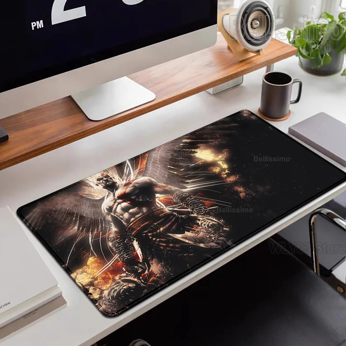 XXL egérpad God of War íróasztali szőnyeg játékos kiegészítők billentyűzet számítógépes egérpad játékosok számára nagy méretű PC-szekrény irodai asztal szőnyeg