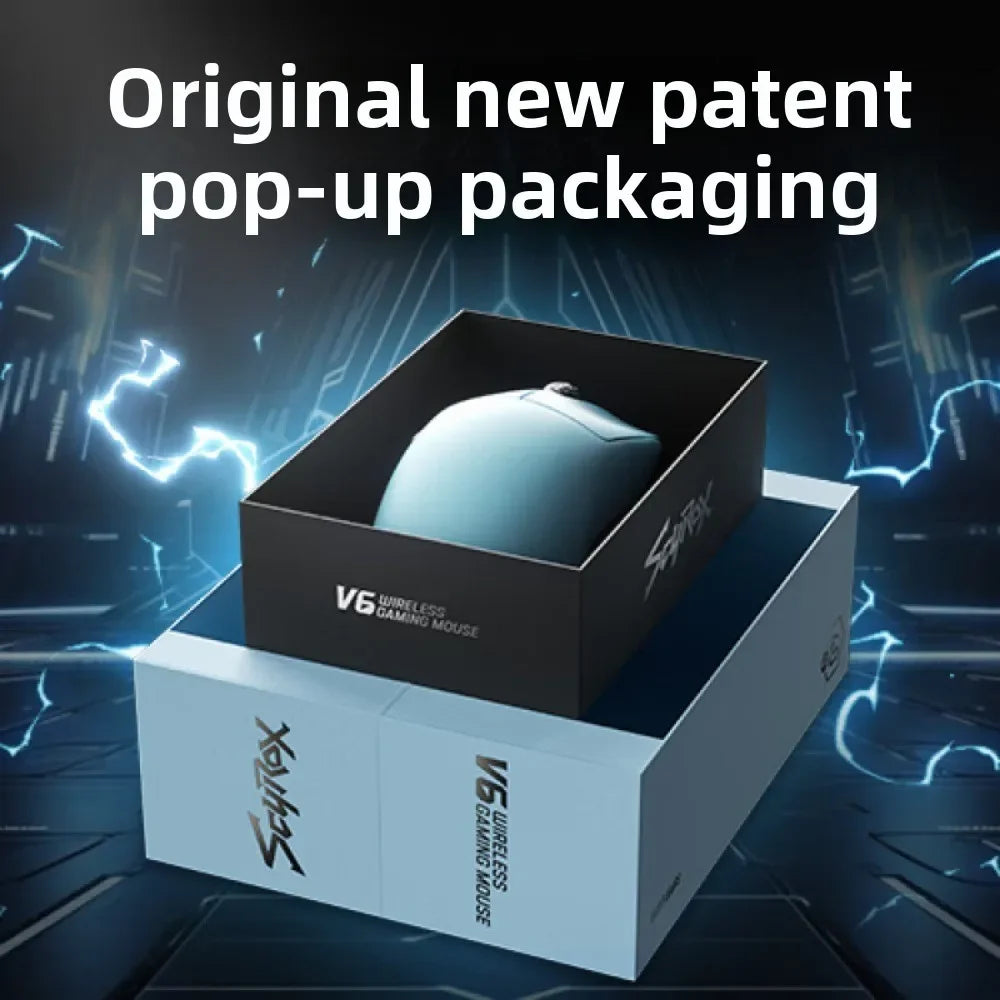 SCYROX V6 porenfreie kabellose Esports-Maus 40g 750IPS mit 8k-Empfänger, schneller Reaktion, 3950, hochwertig, 8KHz Gaming-Maus