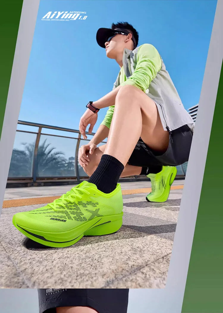 IRUNSVAN Zapatillas deportivas con placa de carbono para maratón, zapatillas profesionales de running, amortiguadoras, transpirables, para jogging, unisex 095
