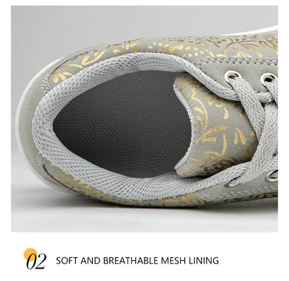 Women’s Leather Casual Sneakers Fashion Comfortable Platform Walking Shoes Wedge Moccasins Breathable Loafers Zapatos De Mujer