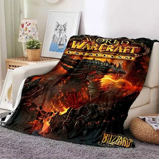 World of Warcraft Art Blanket Flannel Blanket A World of Magic and Limitless Adventure Soft Comfortable Home Travel Blanket