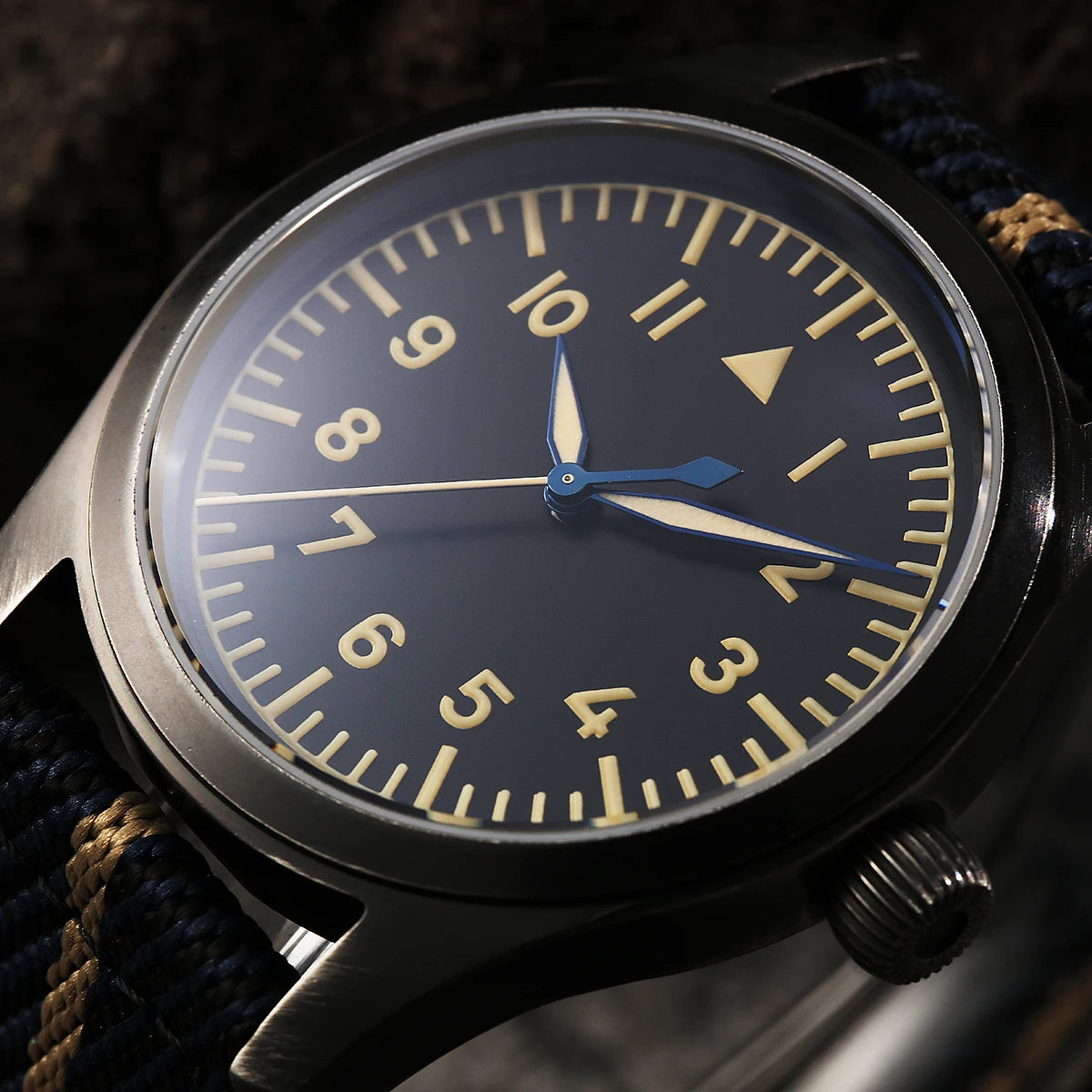 【Escapement Time】VH31 Quartz Movement Pilot Watch with Type-A or Type-B do the old black 38mm Case Waterproof 100M Sapphire