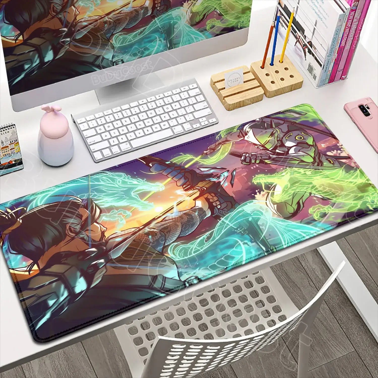 Large XXL DIY Cool  Overwatch Mouse Pad Keyboard Table Gaming Accessories Non-Slip Rubber Edge locking spped Laptop Rug desk Mat, produit gaming premium Fraquane