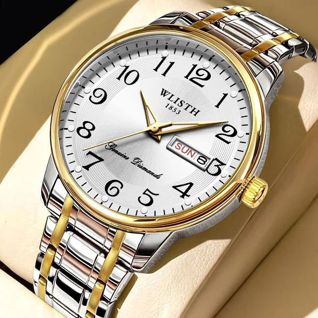 Orologio di lusso da donna, orologio al quarzo, orologio da polso digitale, impermeabile, con calendario e display illuminato; stile alla moda e professionale, adatto anche agli uomini.