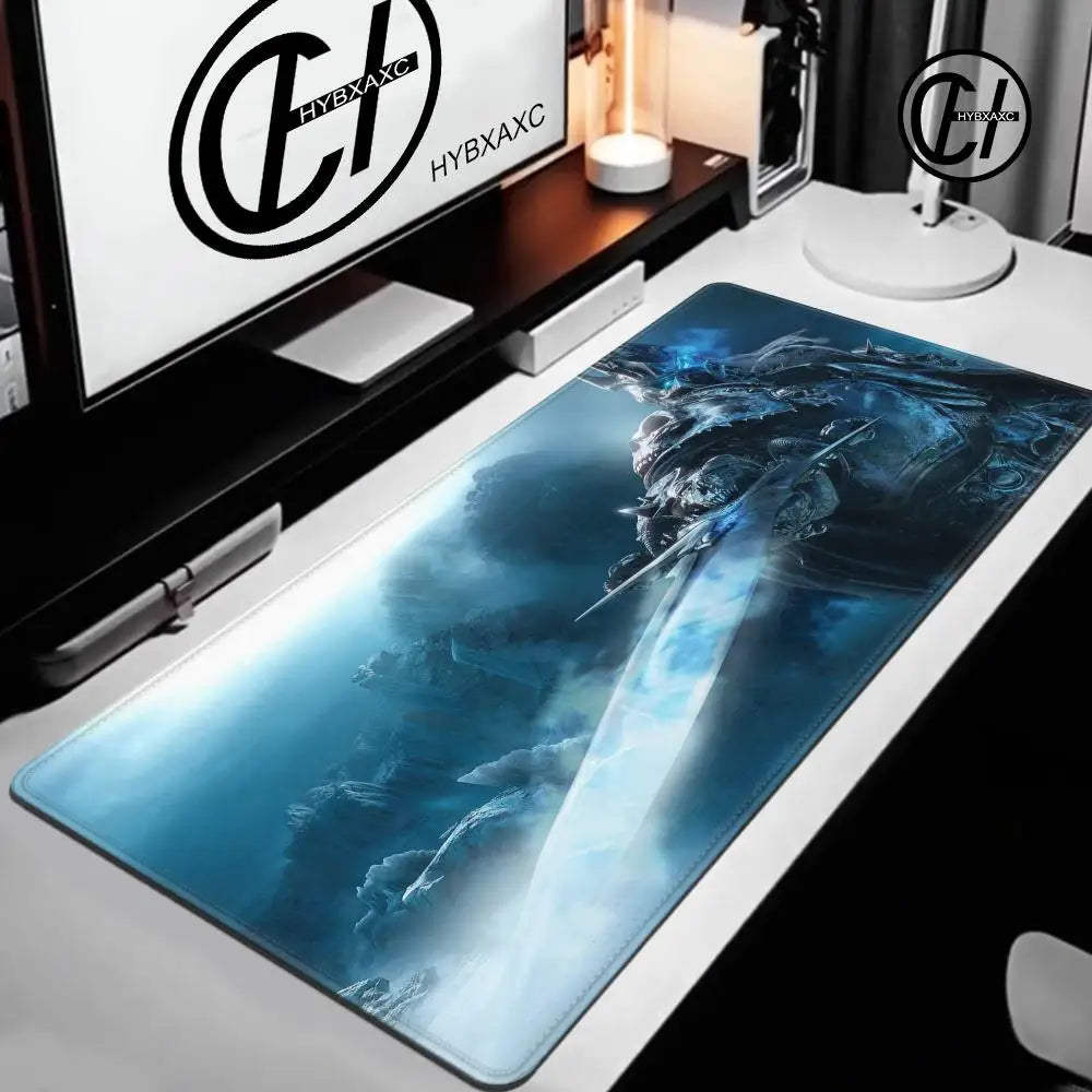 World of Warcraft Lich King-muismat voor pc, HD-anime gamingaccessoires, toetsenbord- en muismat voor laptop, XXL gamekast-bureaumatkleed